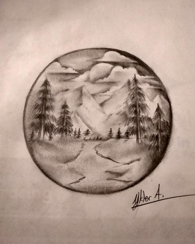 800x1000 Mountain View Landscape Sketch By 12highonlife14 - Mountain View Sketch