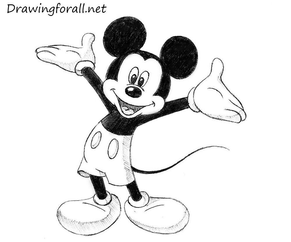 1000x833 Mickey Mouse Pencil Drawing How To Draw Mickey Mouse - Mouse Pencil Sketch