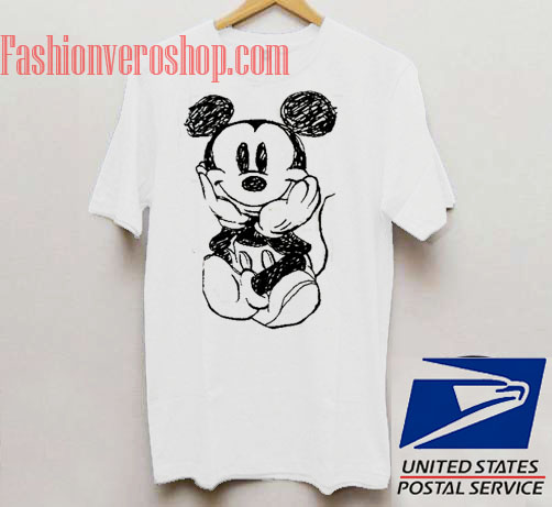 502x461 Mickey Mouse Sketch Art Unisex Adult T Shirt - Mouse Sketch