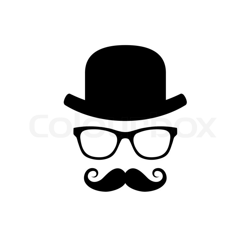 800x800 Hat, Glasses And Mustache Set. Vector Illustration Stock Vector - Moustache Sketch
