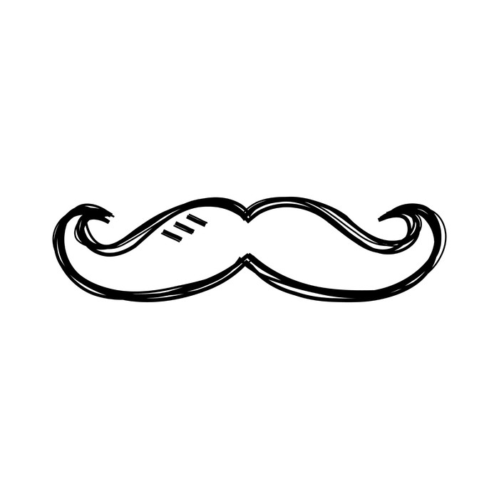 700x700 Vector Of Sketch Doodle, Mustache Icon On Isolated Background Wall - Moustache Sketch