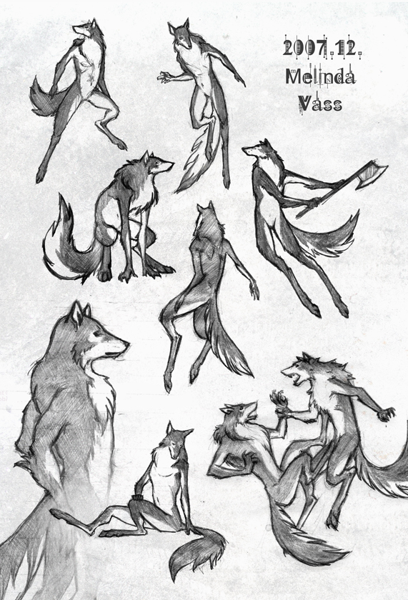 571x840 Werewolf Movement Sketches By Whiteraven90 - Movement Sketches