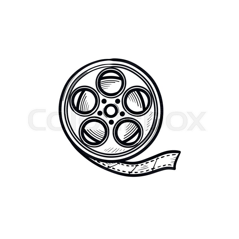 800x800 Movie Camera Reel Hand Drawn Outline Doodle Icon. Motion Movie - Movie Camera Sketch