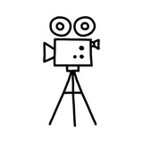 160x160 Movie Camera Vector Icon, Sketch On White Background Stock Image - Movie Camera Sketch