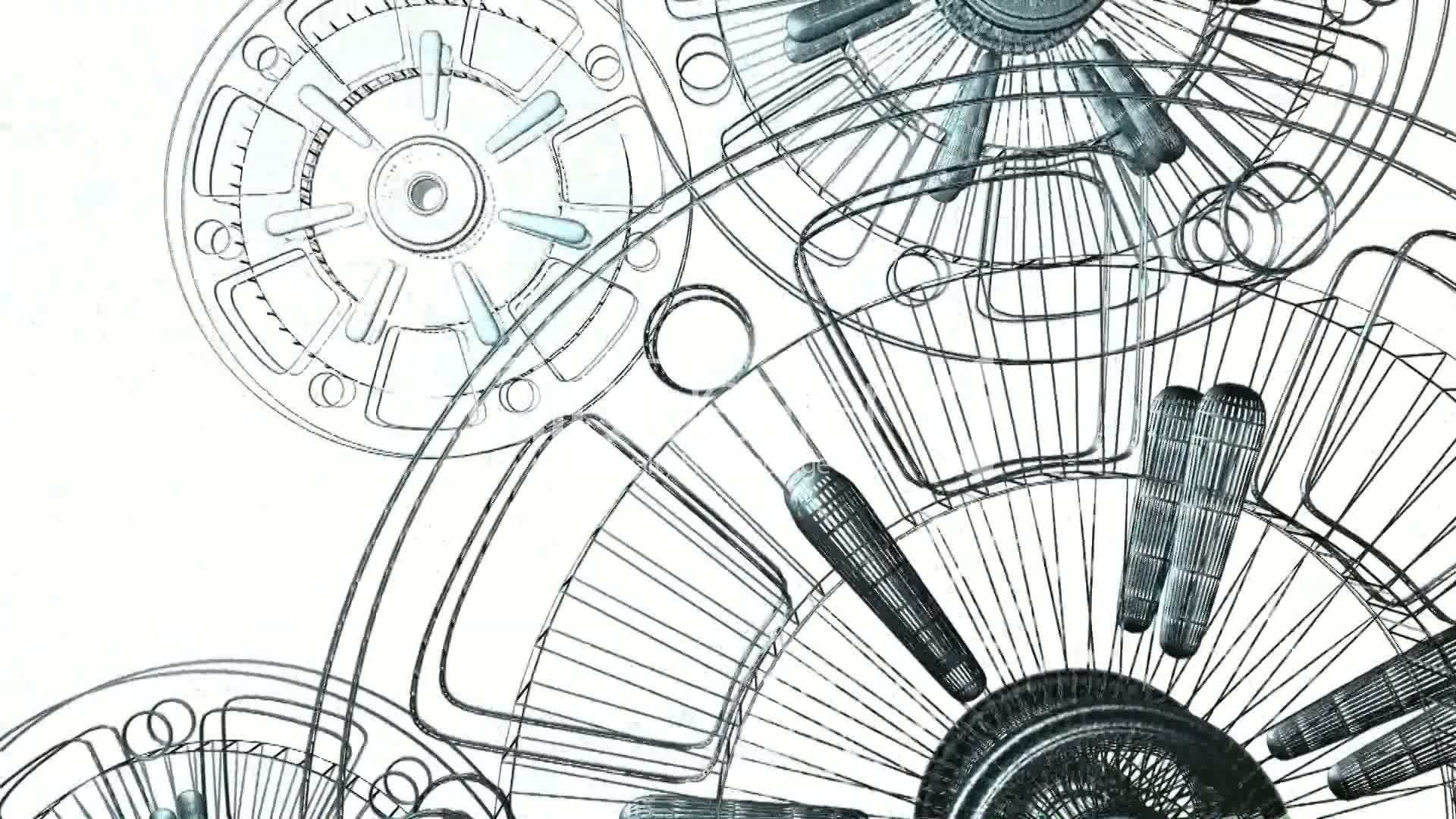 1920x1080 Rotation Of 3d Film Gear.cinema,movie,camera,filmstrip,35mm,frame - Movie Camera Sketch