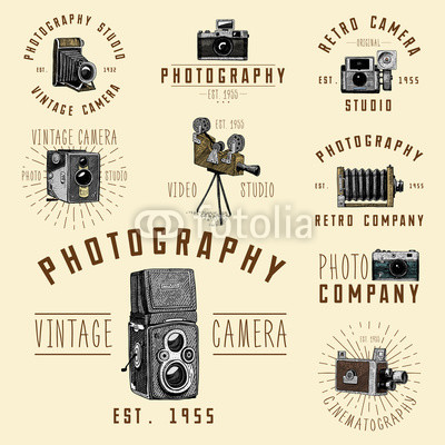 400x400 Photo Logo Emblem Or Label, Video, Film, Movie Camera From First - Movie Camera Sketch