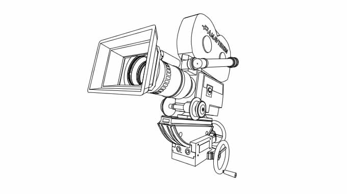 680x380 Drawn Vireo Movie Camera - Movie Camera Sketch