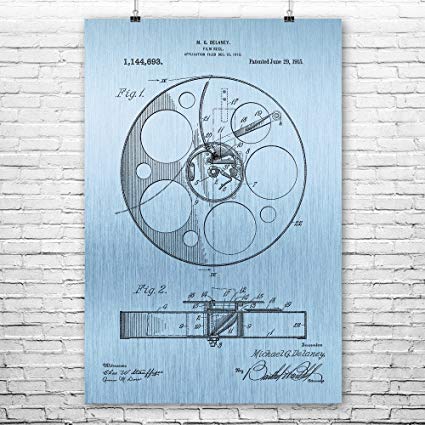 425x425 Movie Film Reel Poster Art Print, Film Poster, Movies - Movie Reel Sketch
