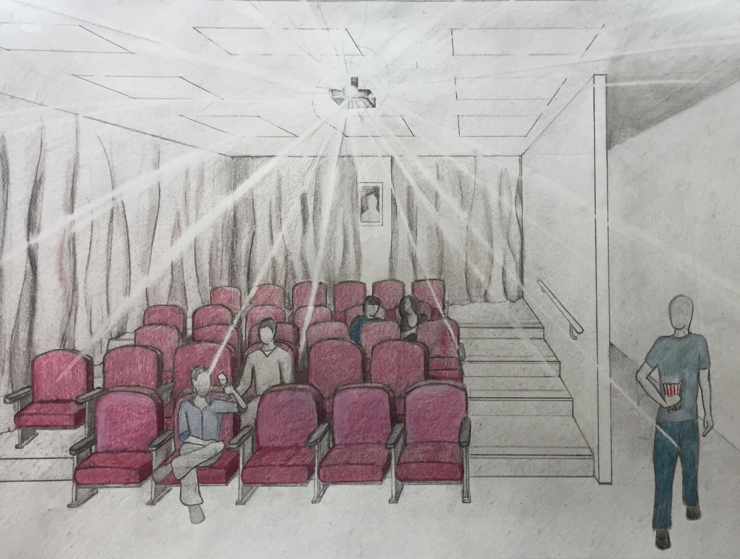 1451x1097 Indie Movie Theater In Charleston, Wv Fundly - Movie Theater Sketch