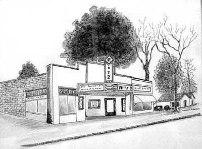 400x295 Walterboro, Sc - Movie Theater Sketch