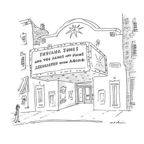 473x473 A Movie Theater Is Showing Indiana Jones And The Aches And Pains - Movie Theater Sketch