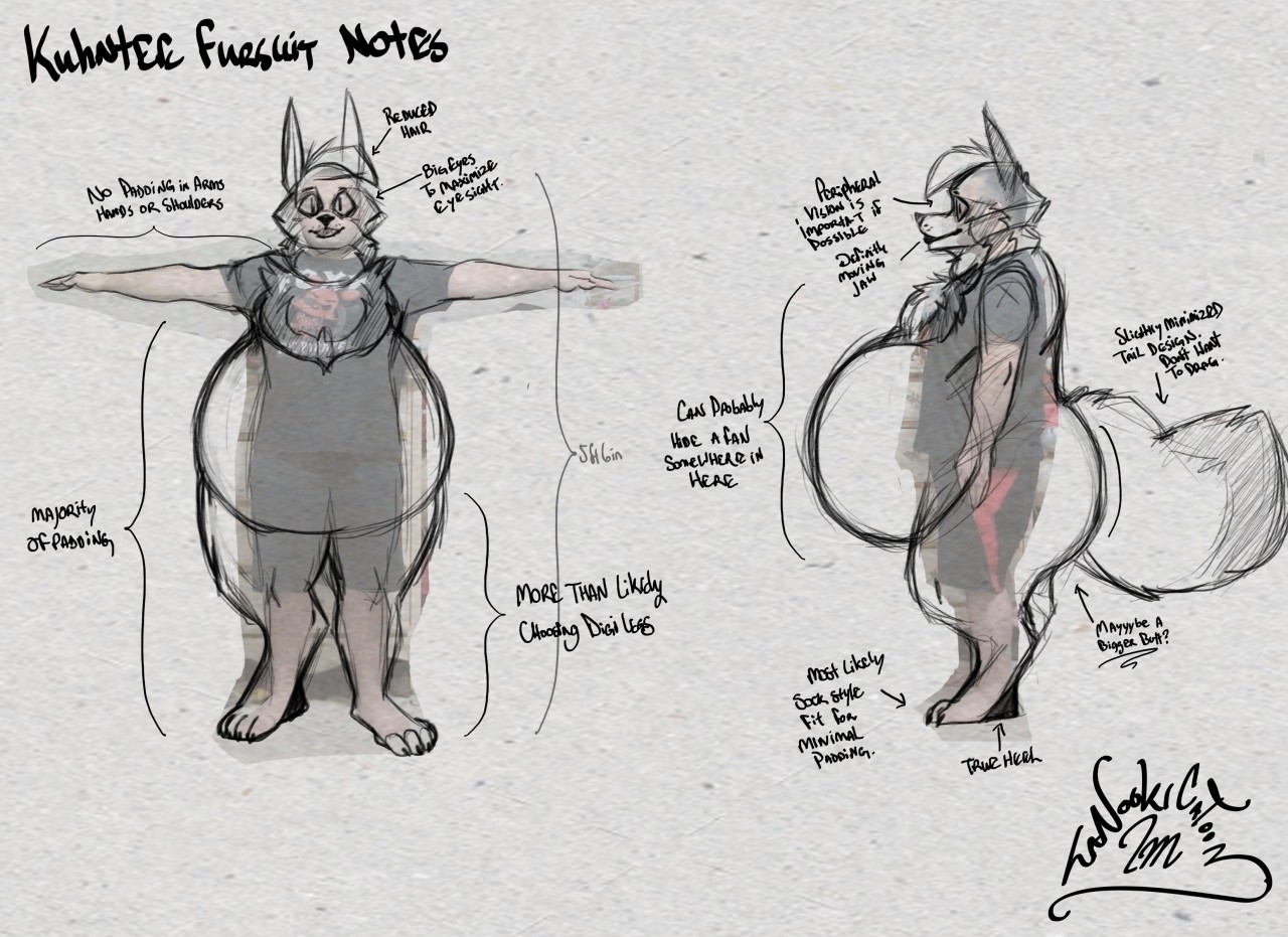 1280x931 Kuhntee Fursuit Body Sketch By Tanookicatoon - Moving Sketches