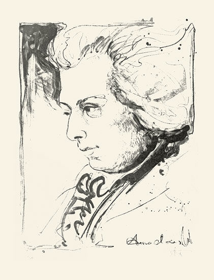 421x550 Painting Mozart - Mozart Sketch