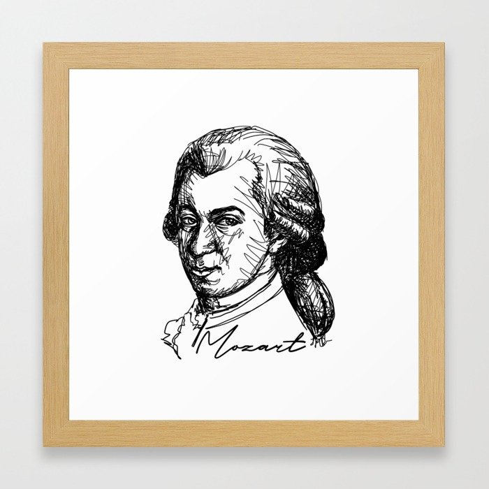 700x700 Wolfgang Amadeus Mozart Sketch Framed Art Print By Fortissimo6 - Mozart Sketch