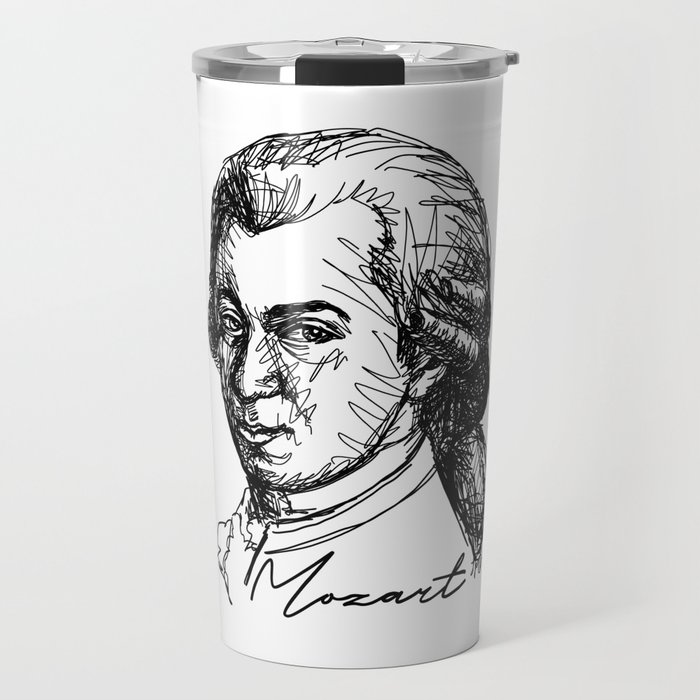 700x700 Wolfgang Amadeus Mozart Sketch Travel Mug By Fortissimo6 Society6 - Mozart Sketch