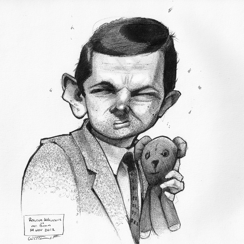 800x800 Mr. Bean Caricature - Mr Bean Sketch