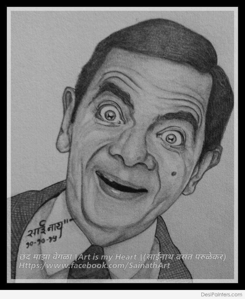 810x990 Pencil Sketch Of Mr. Bean - Mr Bean Sketch