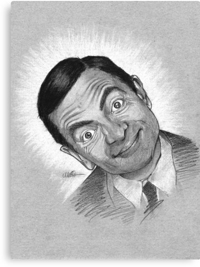 413x550 Mr. Bean Canvas Prints By Mattiasvisuals Redbubble - Mr Bean Sketch