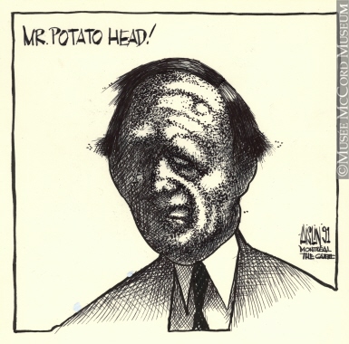 385x380 M996.11.12 Mr. Potato Head! Drawing, Cartoon Aislin (Alias - Mr Potato Head Sketch