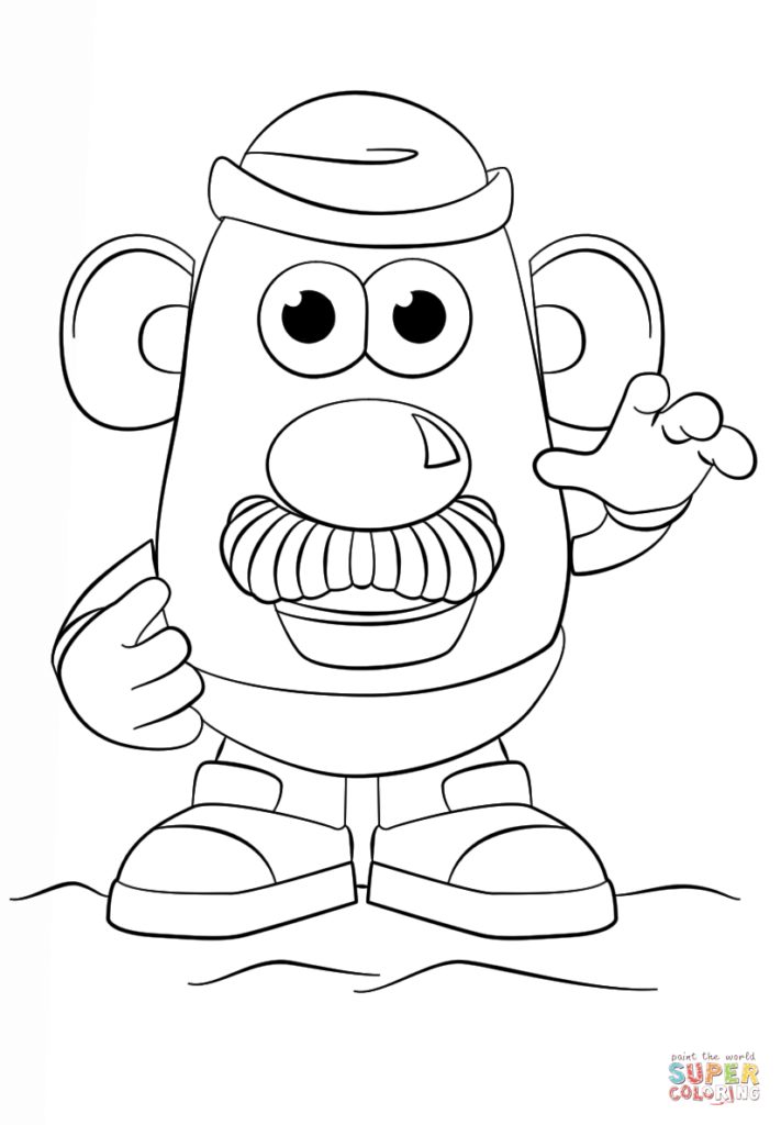 711x1024 Mr Potato Head Coloring Pages Coloring Book For Kids - Mr Potato Head Sketch