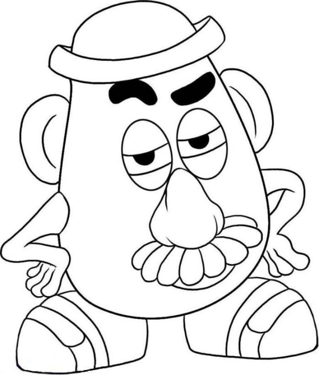 1022x1200 Easy Coloring Pages - Mr Potato Head Sketch