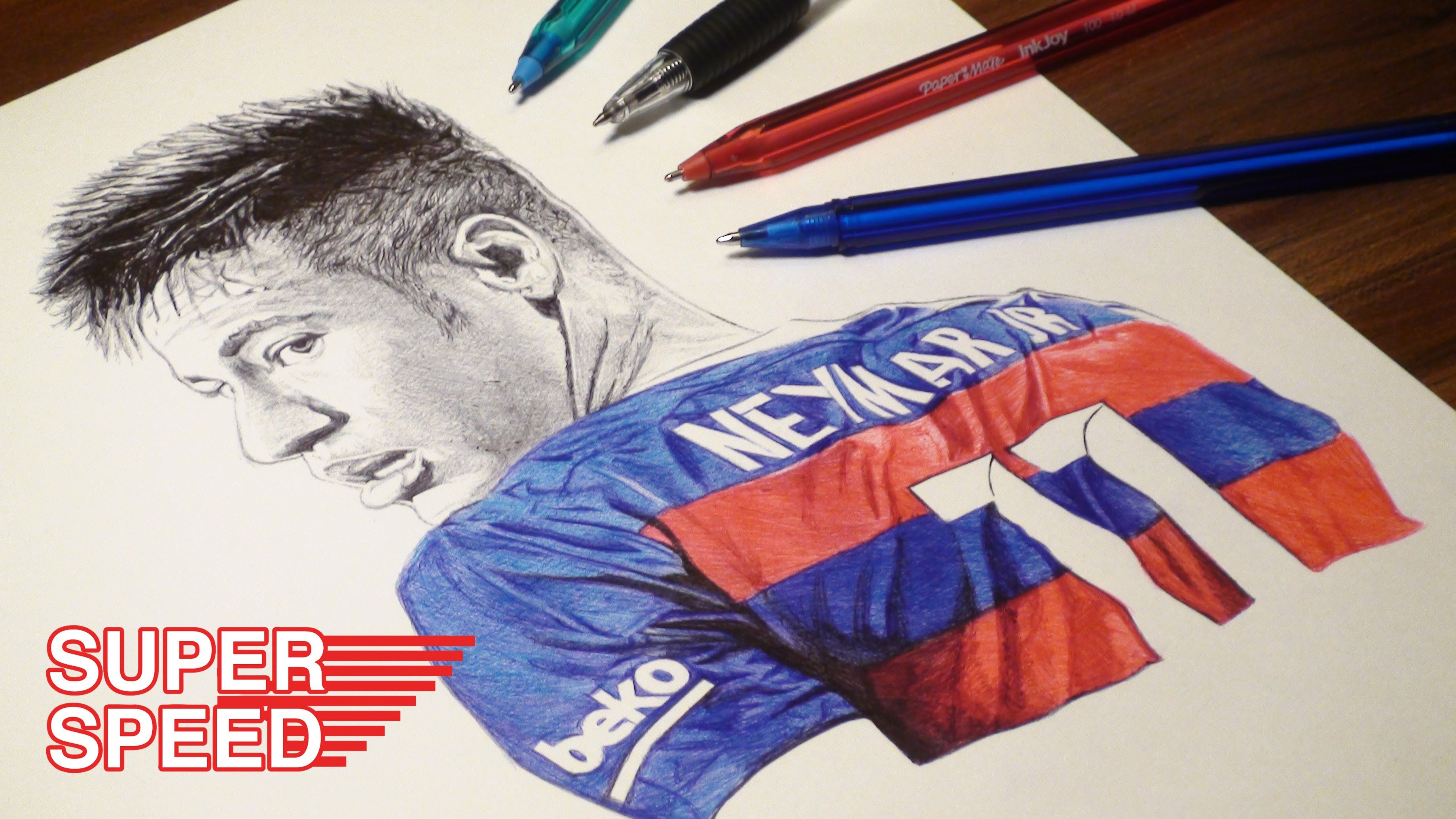 3680x2070 Neymar Pen Drawing - Msn Sketch