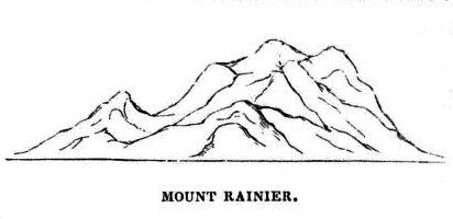 412x200 Mount Rainier Outline Inked Tattoos, Mountain - Mt Rainier Sketch