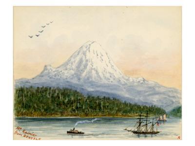400x300 Beautiful Mt. Rainier Nat`l Park Artwork For Sale, Posters And - Mt Rainier Sketch