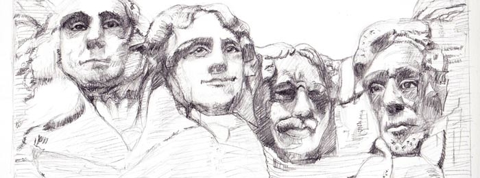 700x260 Mount Rushmore Drawing - Mt Rushmore Sketch