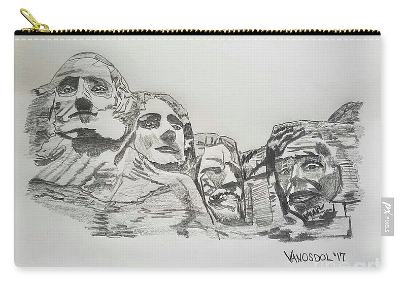800x570 Mount Rushmore Graphite Pencil Sketch Carry All Pouch For Sale By - Mt Rushmore Sketch