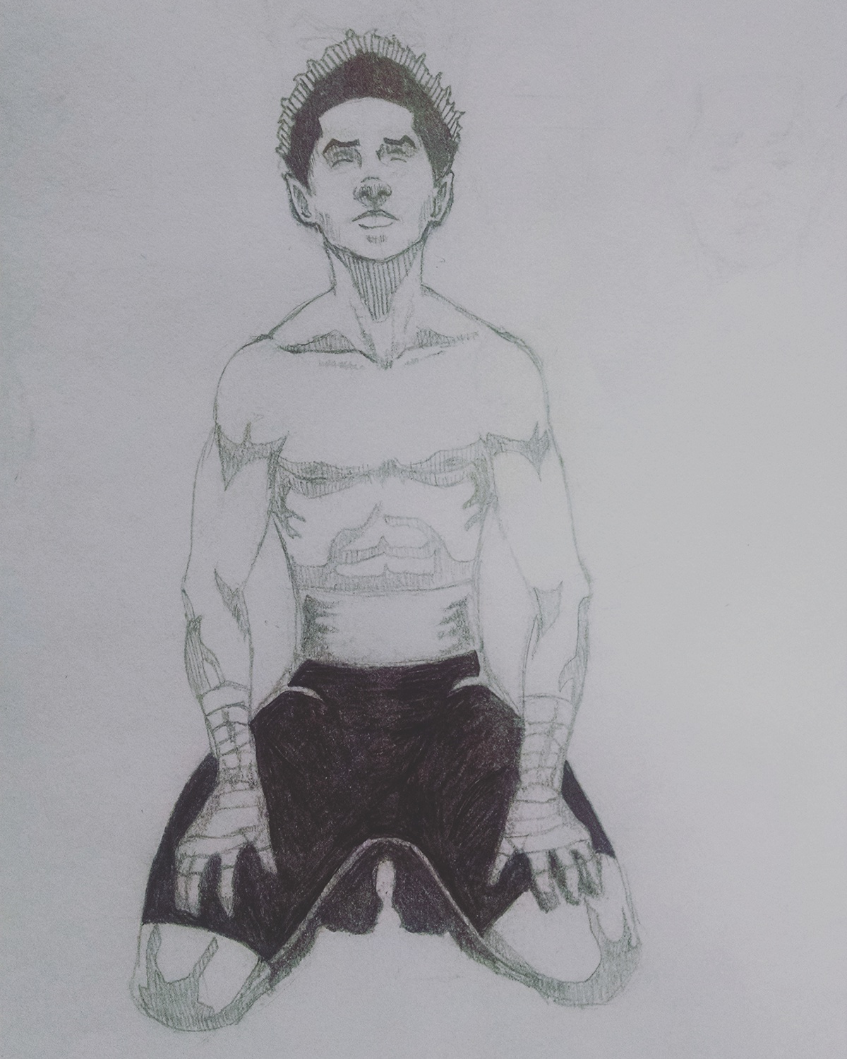 1200x1500 Muay Thai Fighter Pencil Sketch On Behance - Muay Thai Sketch