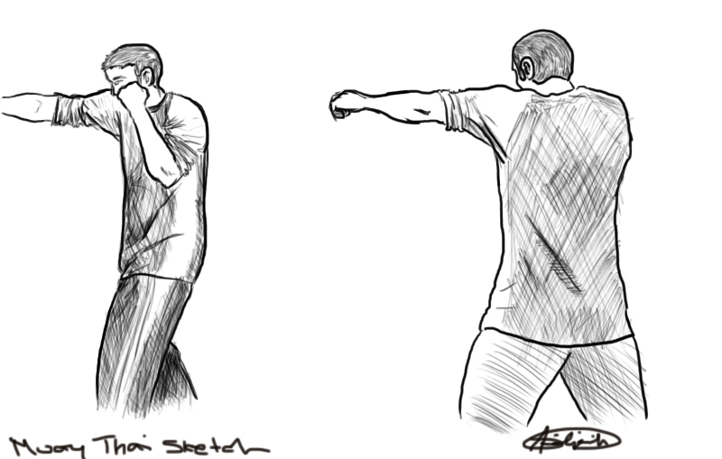 800x509 Muay Thai Sketch By Illogicalnebula - Muay Thai Sketch