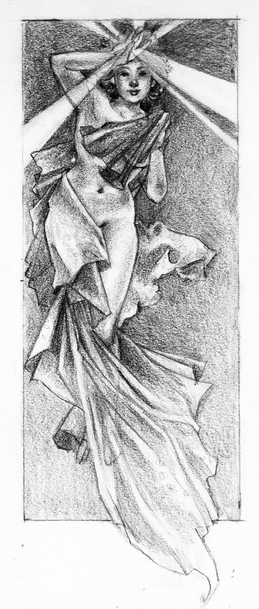 1050x2469 Mucha Inspired Drawing Casie Sketches - Mucha Sketches