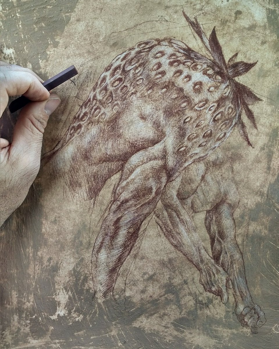 960x1200 Jeffrey Richter On Twitter Strawberry Sketch In Chalk And Mud On - Mud Sketch