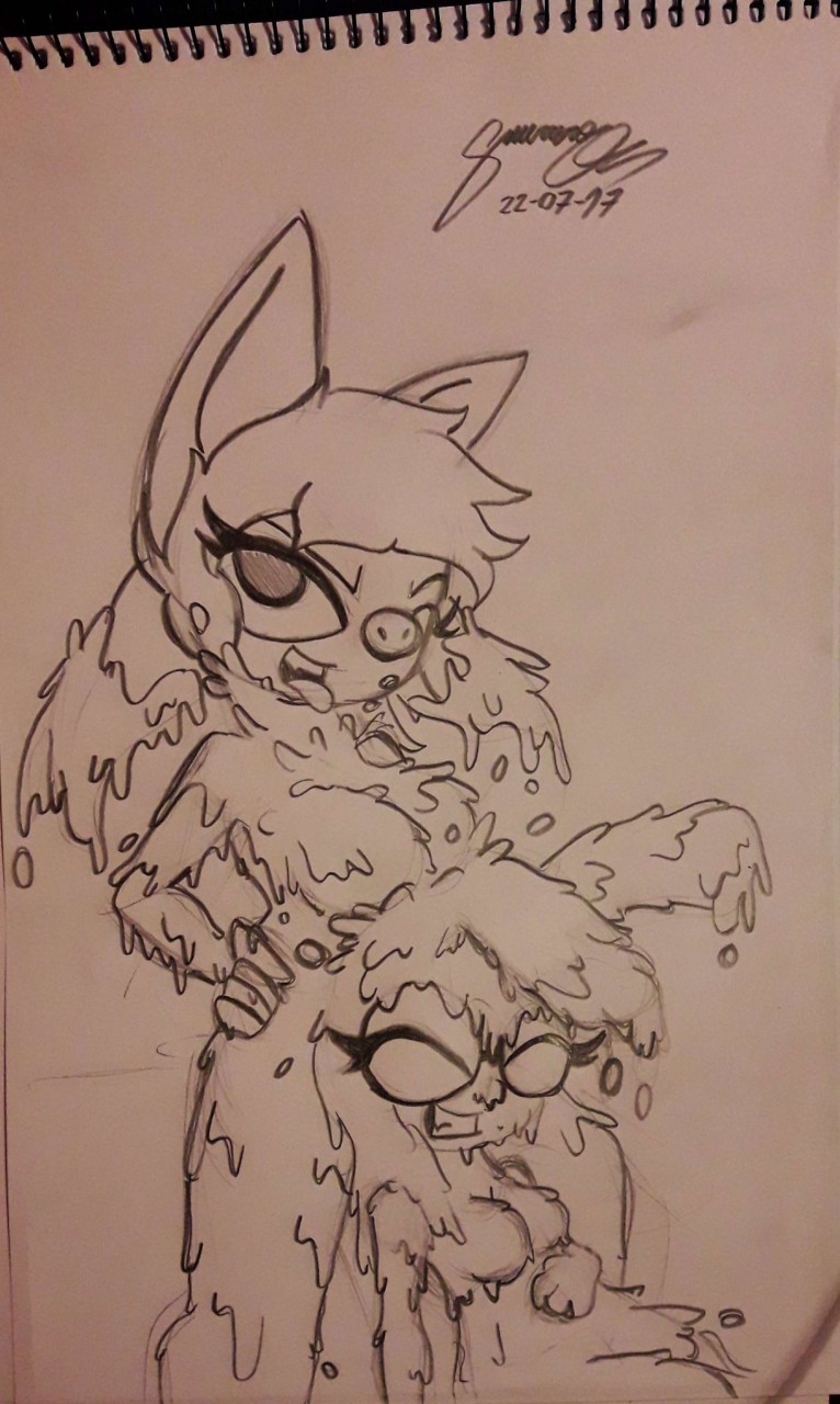 766x1280 A Friendly Mud Play (Or A Pig And Bunny Show) By Sebaku - Mud Sketch