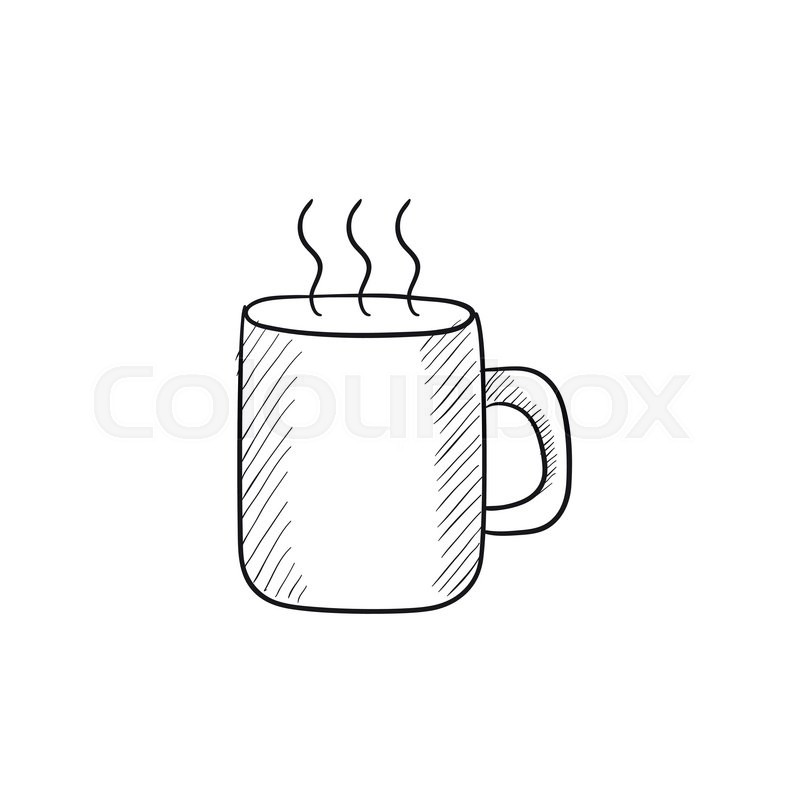 800x800 Mug Of Hot Drink Vector Sketch Icon Isolated On Background. Hand - Mug Sketch