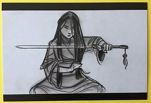 300x205 Mulan Story Sketch Art Postcard Fa Mulan Disney Sword Ping New - Mulan Sketch