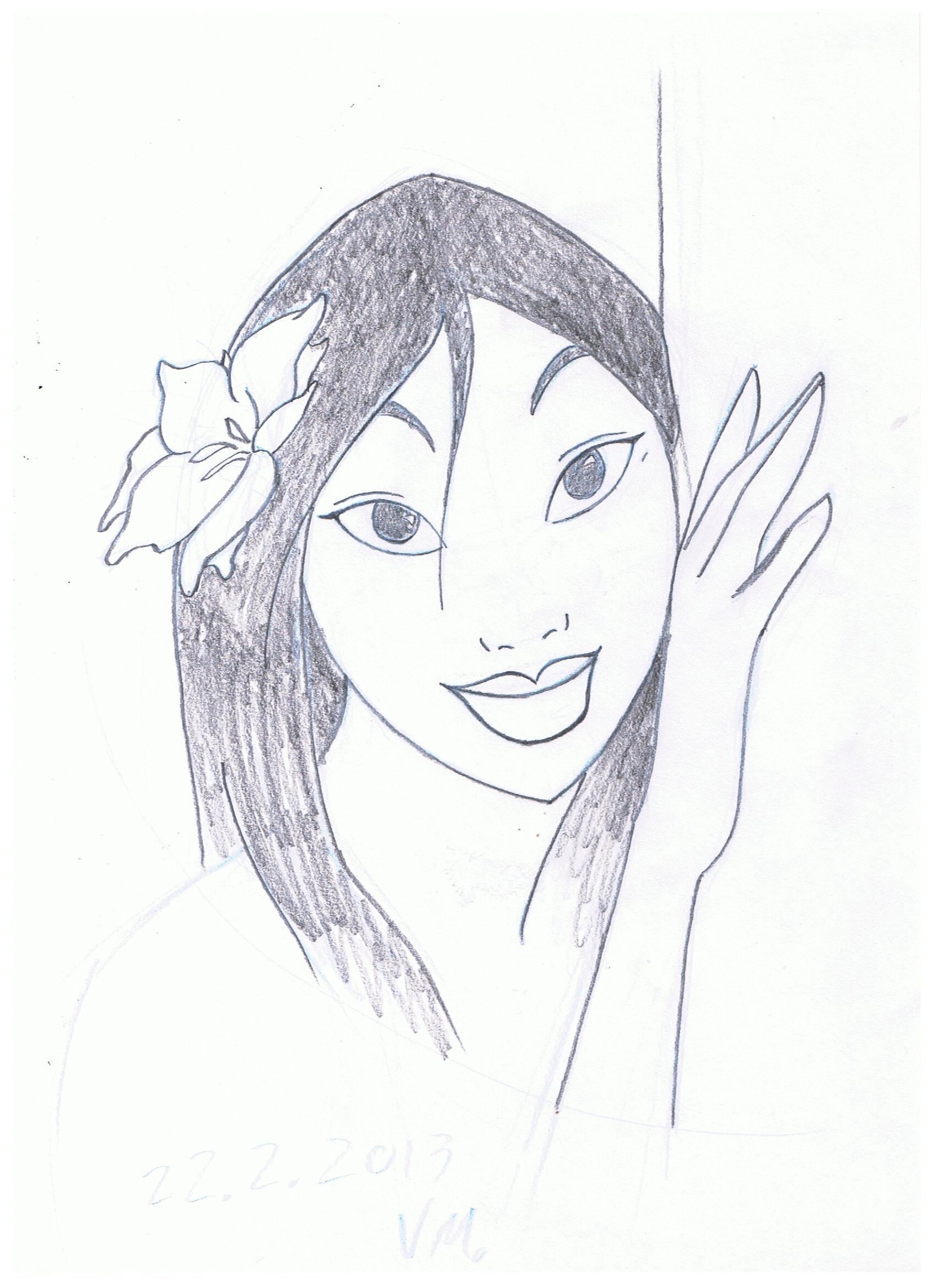 1700x2338 Mulan Images Sketch Hd Wallpaper And Background Photos (33938594) - Mulan Sketch