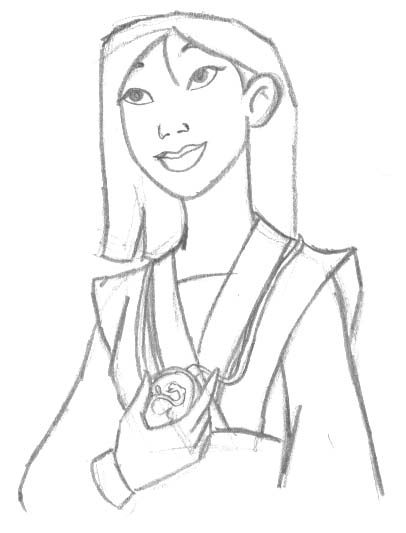406x533 Mulan Sketch 2 By Landesfes - Mulan Sketch