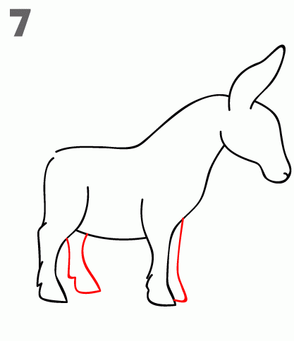 417x485 How To Draw A Donkey - Mule Sketch