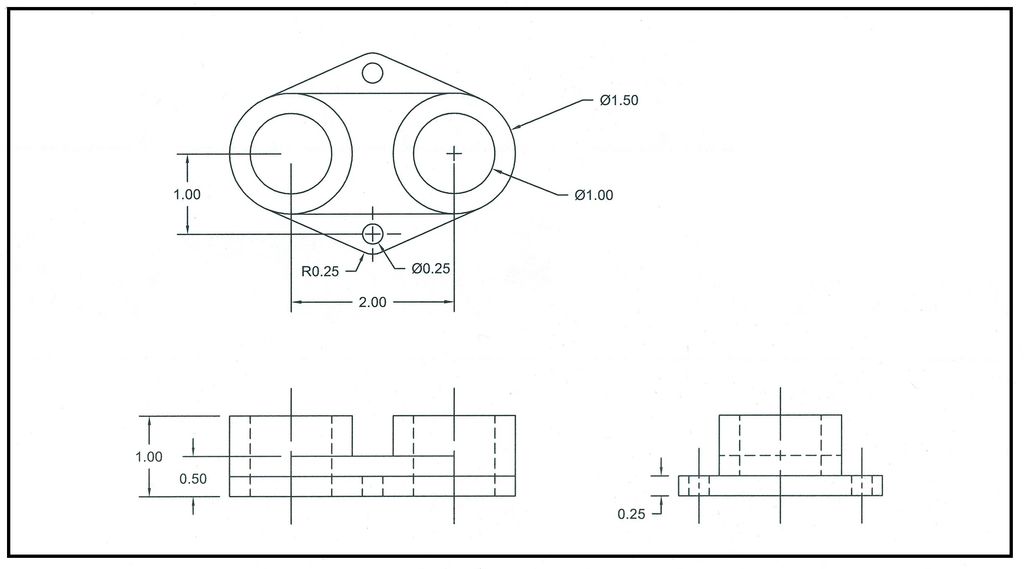 1024x569 Drawing A Multiview Print (Basic Drafting) 8 Steps - Multiview Sketch