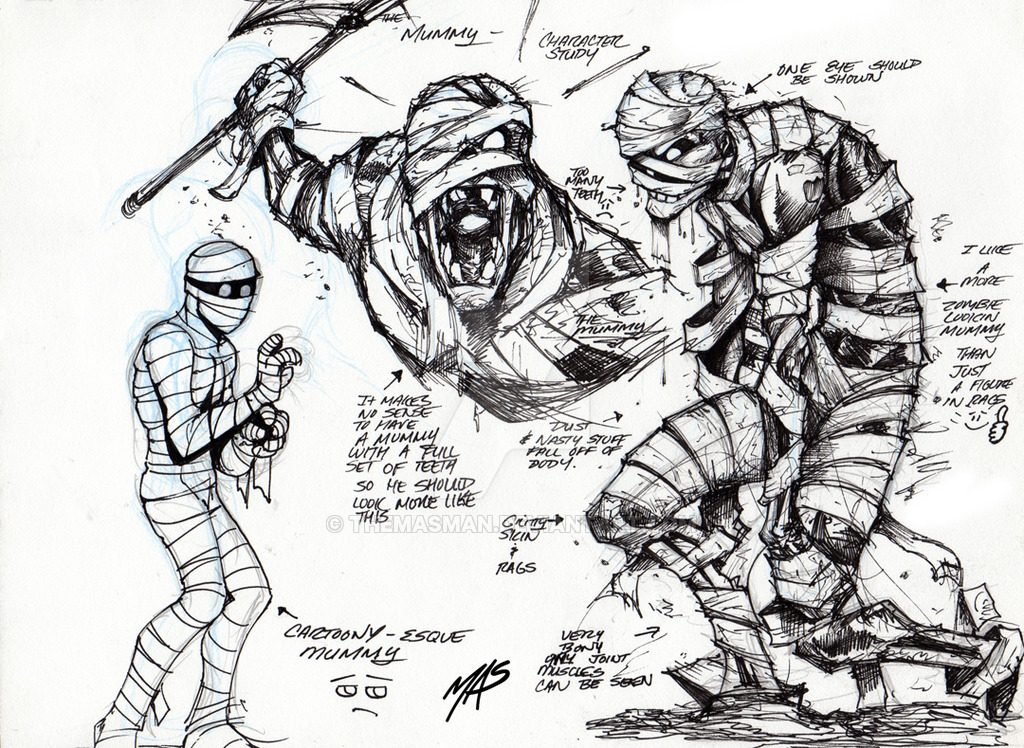 1024x748 Mummy Sketches By Themasman - Mummy Sketch