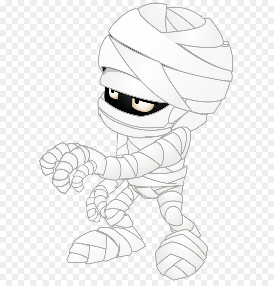 900x940 Black And White Line Art Cartoon Sketch - Mummy Sketch