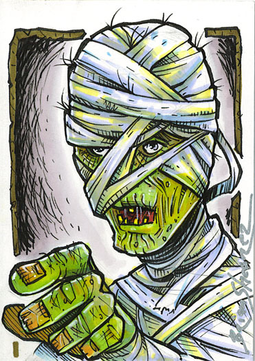 371x525 Sketch Cards Mummy And Vampire Brian Shearer - Mummy Sketch