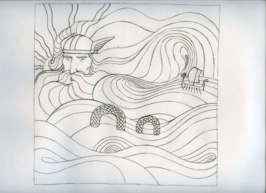 877x637 Sketches For A Mural Afo Illustrations - Mural Sketches