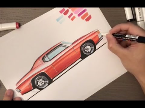 480x360 How To Sketch A Muscle Car With Markers - Muscle Car Sketch