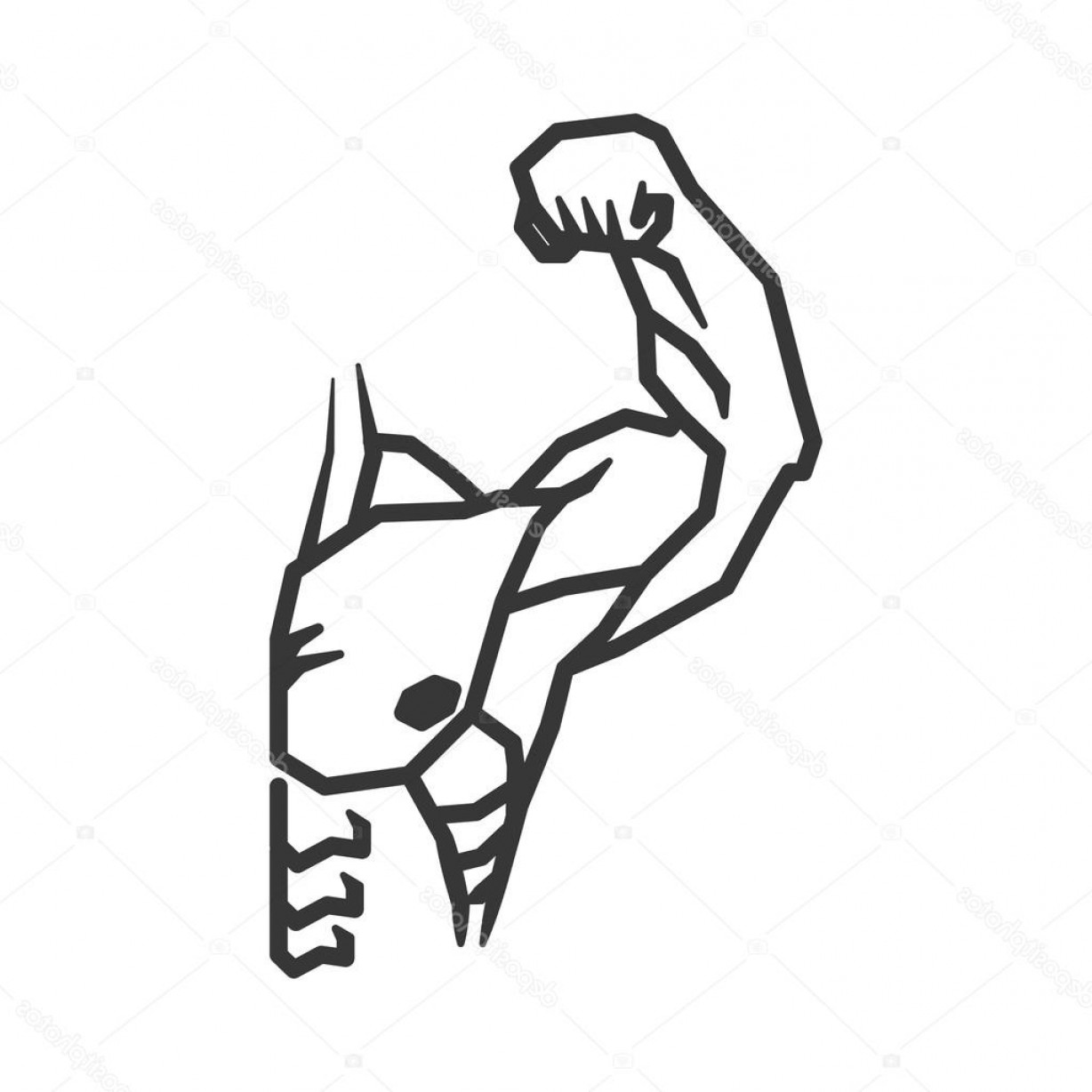 1228x1228 Stock Illustration Muscle Man Icon Bodybuilder Design Shopatcloth - Muscle Man Sketch