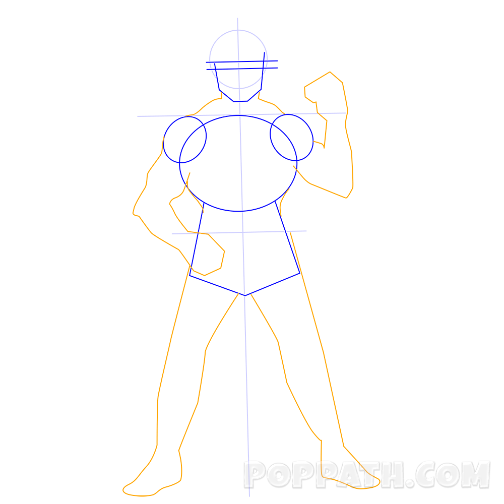 1000x1000 How To Draw A Muscle Man Pop Path - Muscle Man Sketch