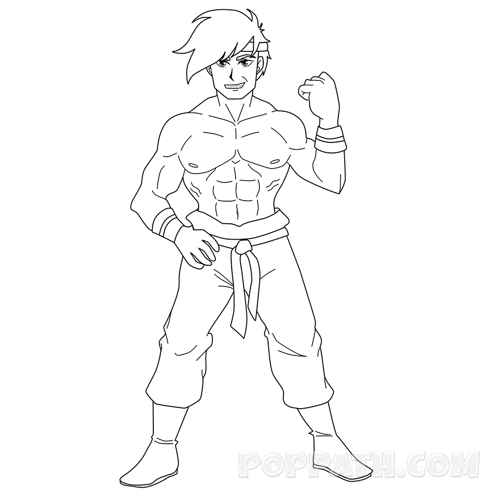 1000x1000 How To Draw A Muscle Man Pop Path - Muscle Sketch