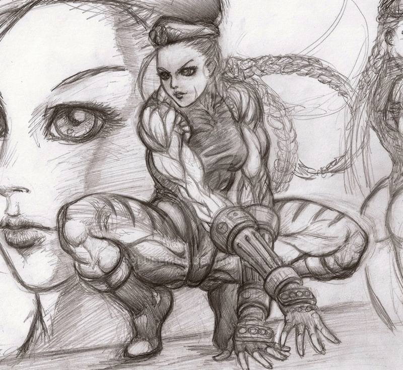 800x734 Cammy Muscle Sketch By Solusemsu - Muscle Sketch